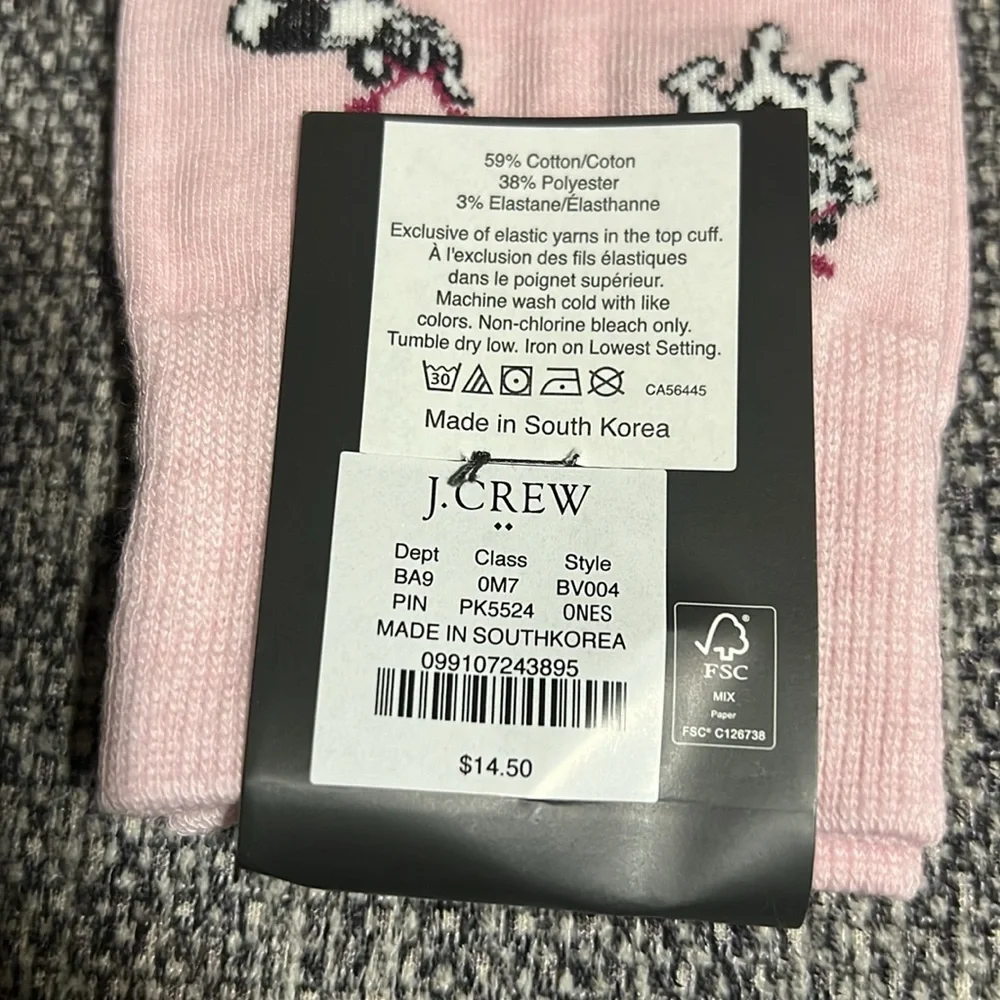 NWT J Crew Dogs with heart socks